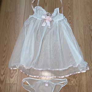 NWT Victoria’s Secret white chemise and panty.